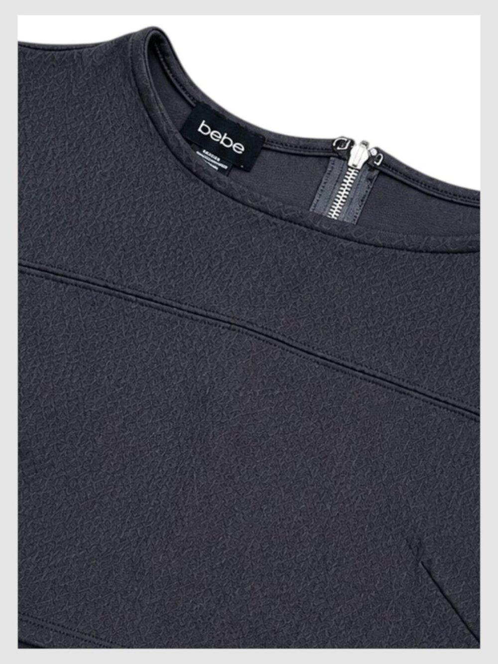 Bebe Crop Top Charcoal Gray Fitted Stretch Knit XS - Picture 7 of 8